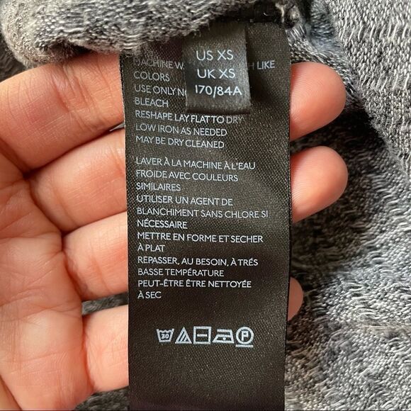 ANTHROPOLOGIE MAEVE OVERSIZED TURTLE NECK RIBBED KNIT‎ SWEATER TOP GRAY SZ XS - Picture 6 of 8